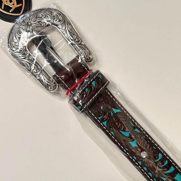 ARIAT Girls Rhinestone Sparkly Floral Belt - Picture 5 of 7